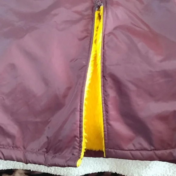 CAS Competitive Aquatic Supply Maroon Swim Parka w/ Hood Faux Fur Lined XL